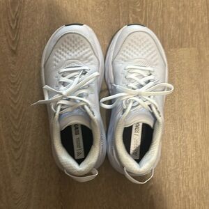 White Leather Hokas